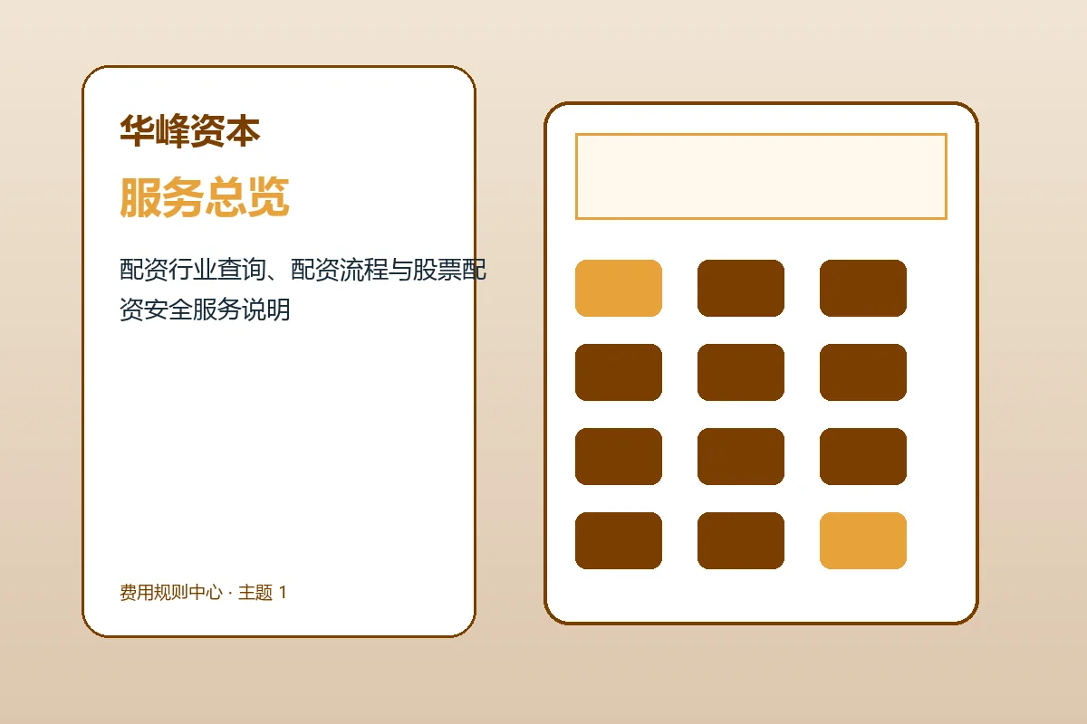 华峰资本费用构成品牌服务总览